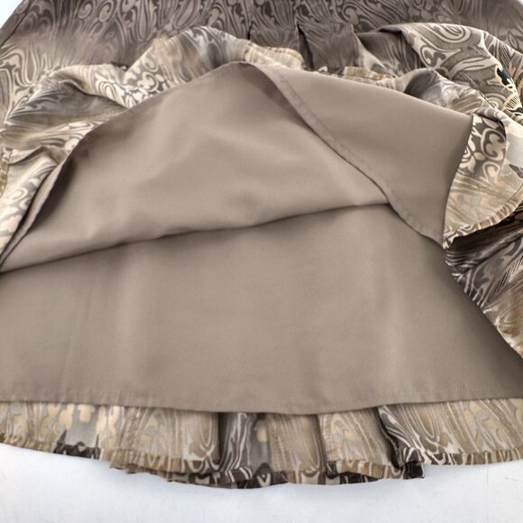 Axcess By Liz Claiborne Brown Black Pleated A-Line Skirt 8 Boho Ombre Pleated - Picture 7 of 12